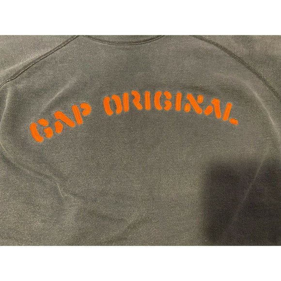 VTG 90s Gap Original Navy Blue Embroidered￼ Spell Out Crewneck Sweatshirt Small - Picture 2 of 6